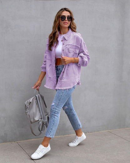 Carly – Lässige Damenjacke mit Rissen für Herbst und Frühling