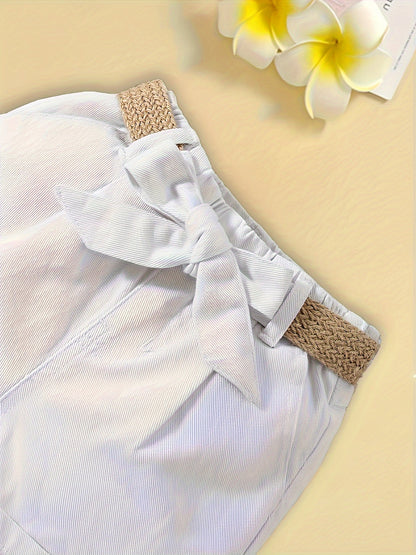 Damen High Waist Paperbag Shorts mit Gürtel und Schleife – Eleganter Sommer-Look