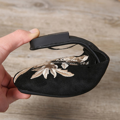 Damen Bestickte Slip-On Schuhe Elegant Bequem für Alltag und Freizeit
