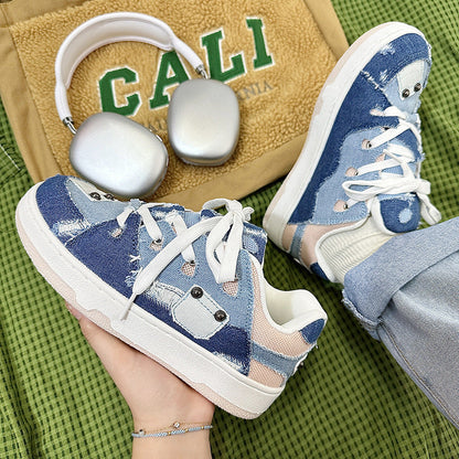 Jeremy – Denim Leinwand Schuhe mit Kalter Klebung