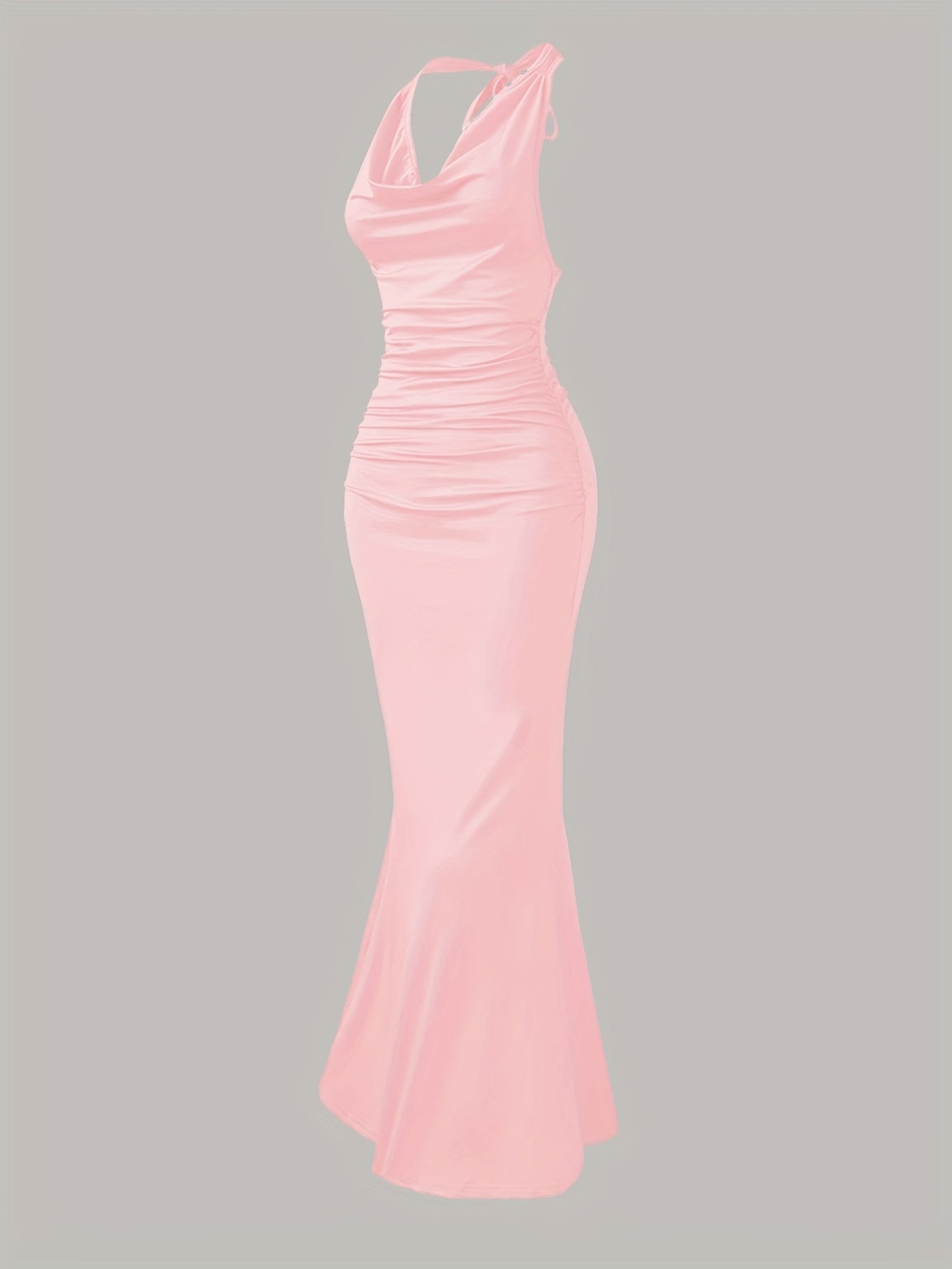 Damen Abendkleid Elegantes Maxikleid mit Wasserfallausschnitt und Rückenfrei für besondere Anlässe