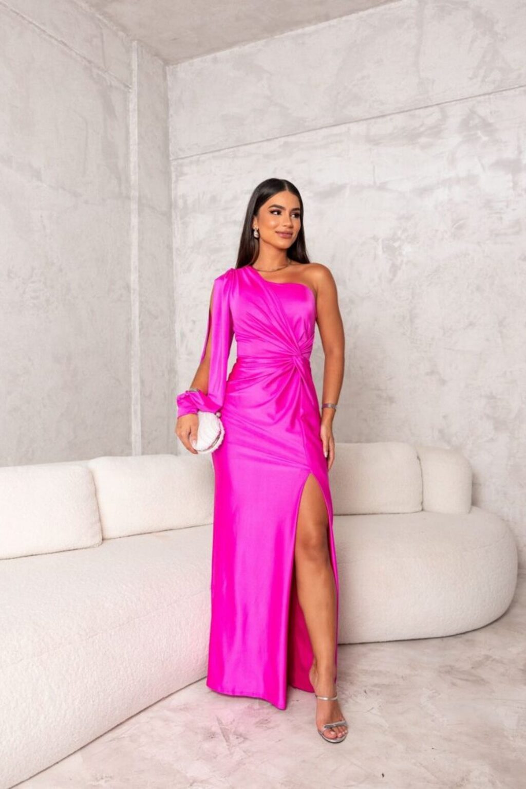Damen Abendkleid Eleganter Ein-Schulter-Look mit Drapierung für besondere Anlässe
