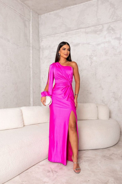 Damen Abendkleid Eleganter Ein-Schulter-Look mit Drapierung für besondere Anlässe