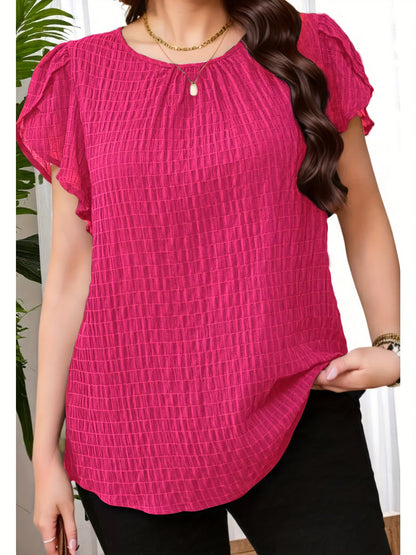 Damen Blusenshirt Elegant mit Raffungen – Lockeres Oberteil für Alltag und Büro