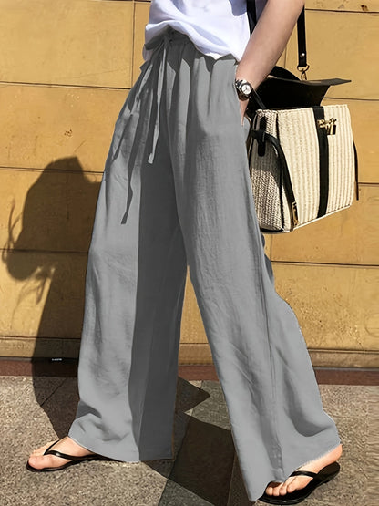 Damen Weite Freizeithose mit Kordelzug – Eleganter und Bequemer Casual-Look