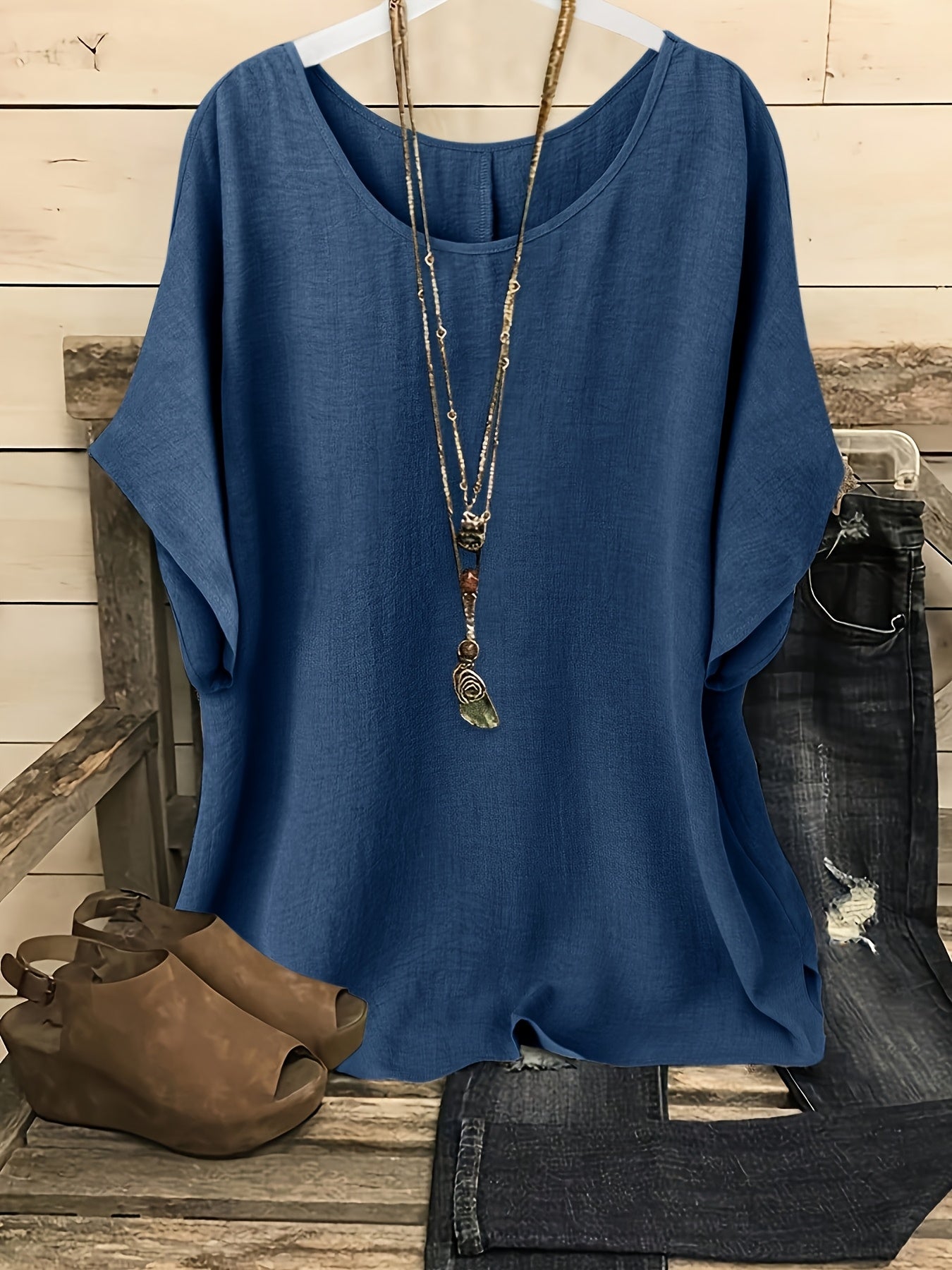 Damen Oversize Casual Tunika Shirt für Freizeit und Alltag