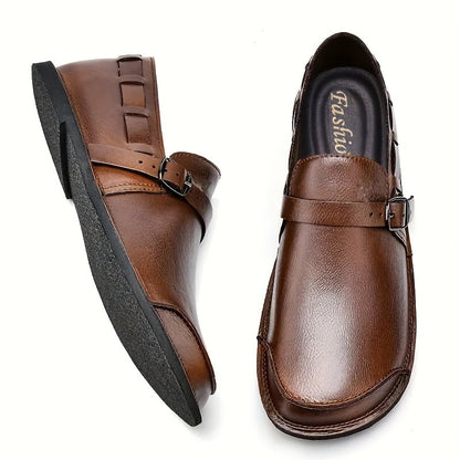 Herren Slip-On Business-Lederloafers mit Schnalle – Elegante Freizeitschuhe für Büro & Alltag