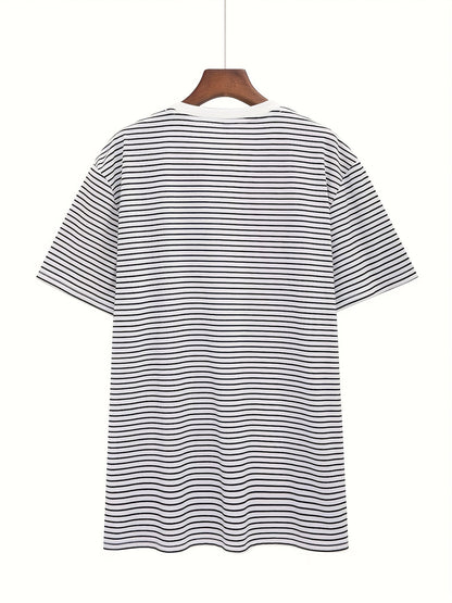 Herren T-Shirt mit Streifenmuster – Kurzarm, Zeitloser Stil, Vielseitig für Alltag und Freizeit