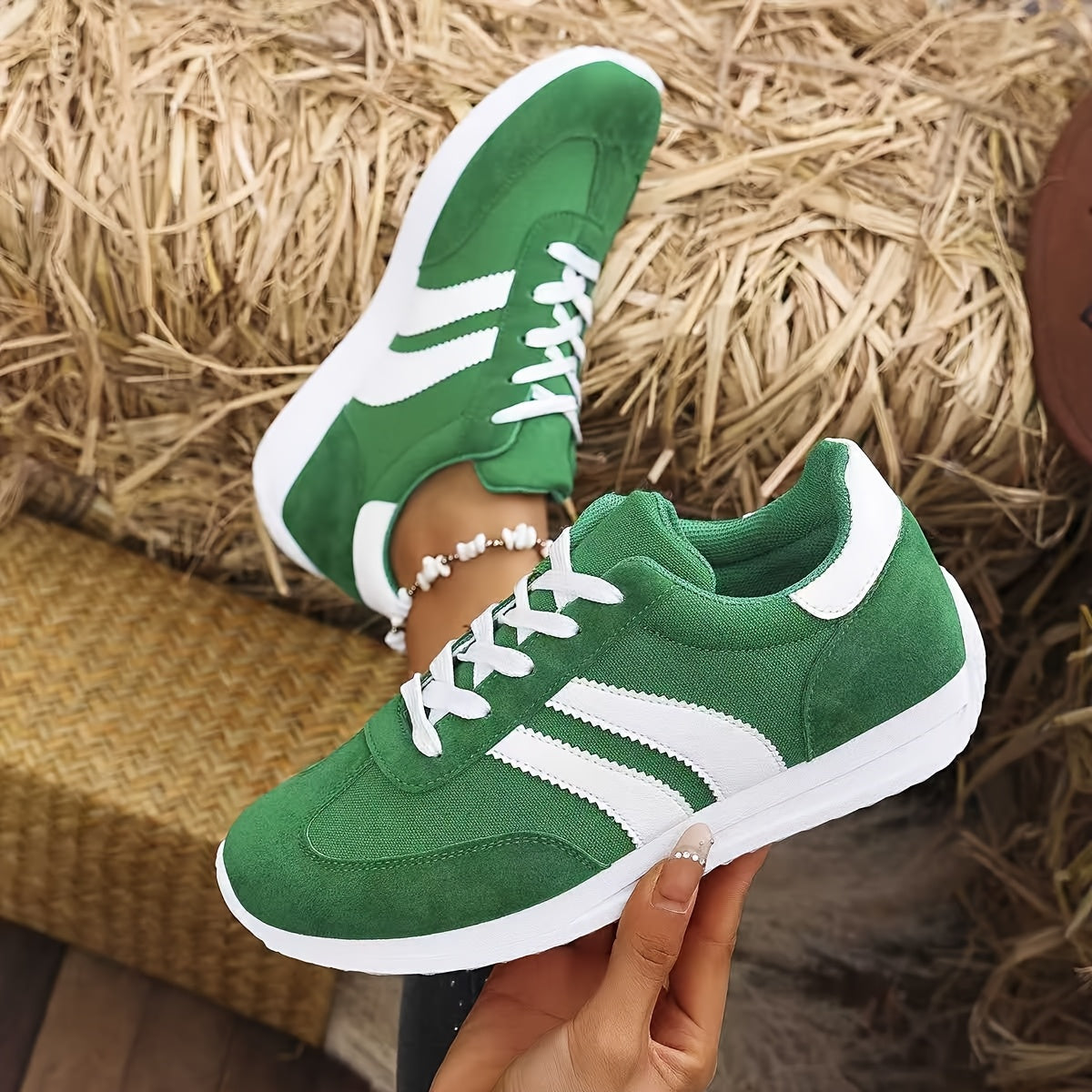 Damen Sneaker Freizeit Retro Sportlicher Look für Alltag und Freizeit