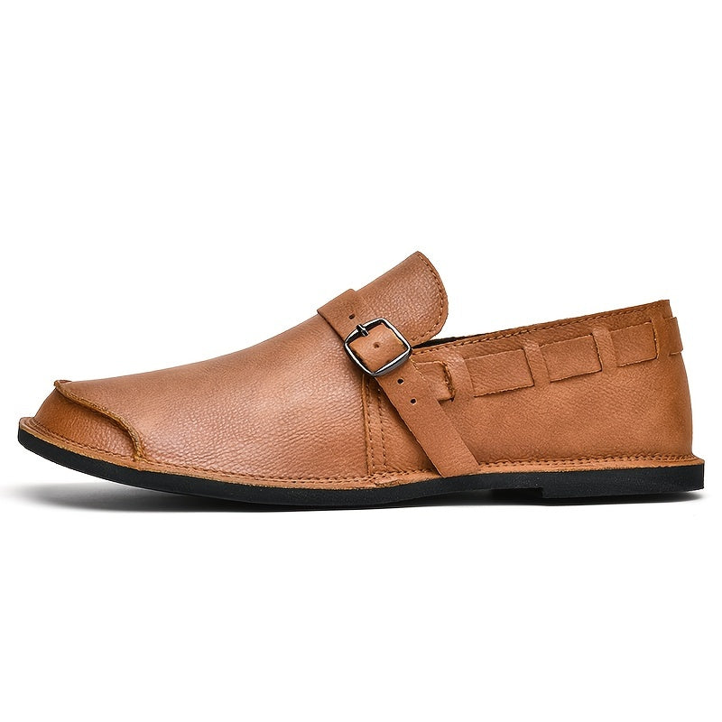 Herren Slip-On Business-Lederloafers mit Schnalle – Elegante Freizeitschuhe für Büro & Alltag