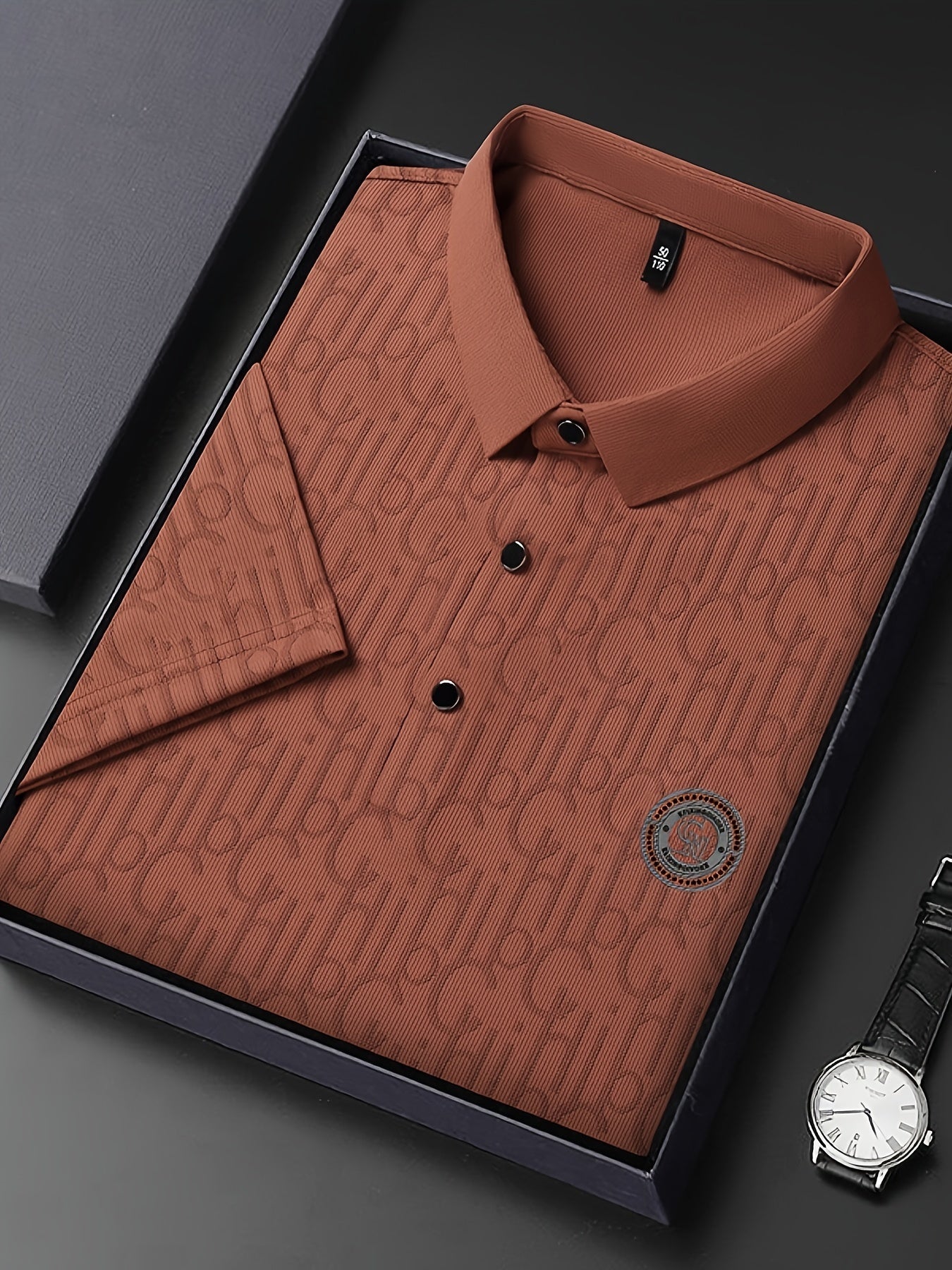 Herren Poloshirt mit modernem Muster und stilvollem Kragen – Freizeit & Alltag