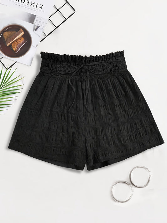 Damen Sommer-Shorts mit Paperbag-Bund und Kordelzug, Freizeit Trendshorts