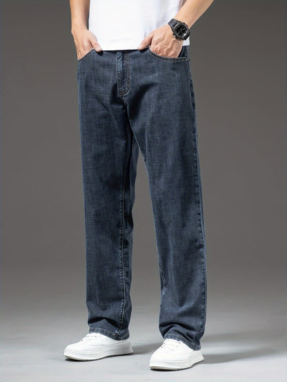 Herren Weite Jeans Straight Fit – Lässige Basic Denim Hose für Alltag & Freizeit