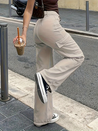Damen Cargo Hose mit weitem Bein – Modische Freizeit- und Streetwear Hose für Frühling und Sommer