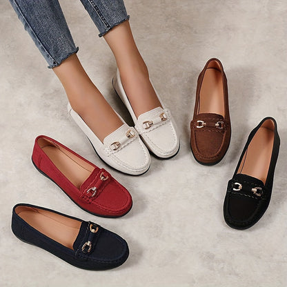 Damen Mokassins Elegant Komfort Slip-On Freizeit Loafer Schuhe