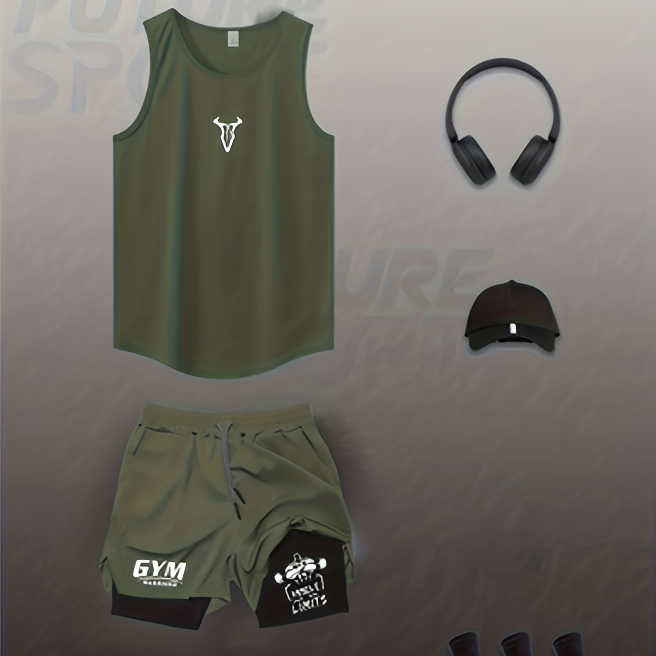 Herren Fitness Trainingsset – Muskelaufbau Tanktop & Shorts für Gym und Workout