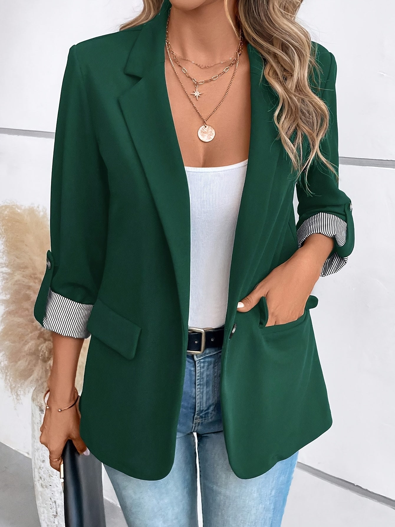 Damen Blazer Elegant Business Casual für Büro und Alltag