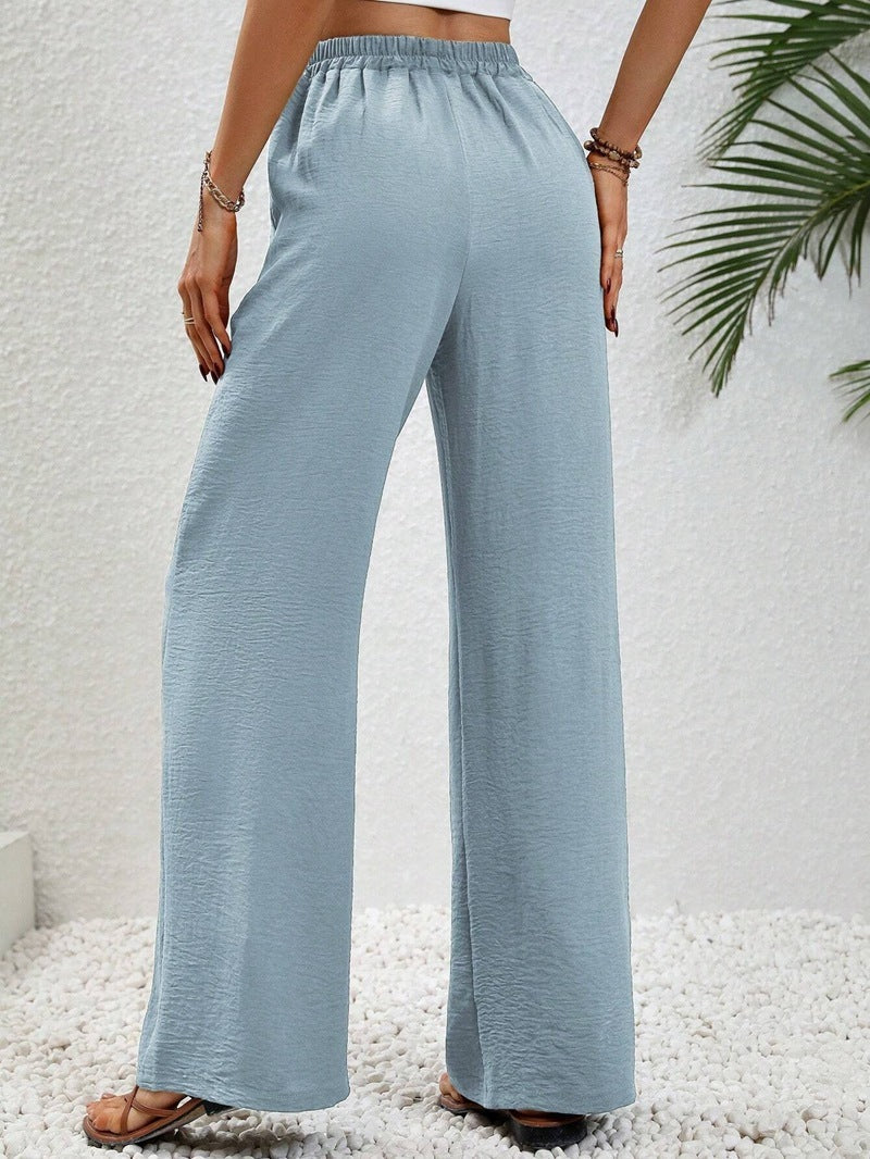 Stephanie – Weit geschnittene Damenhose mit Kordelzug und Taschen