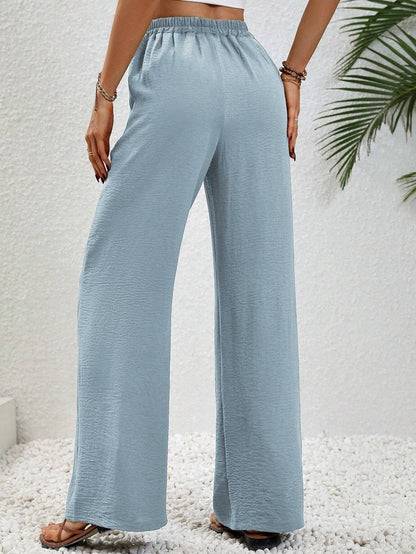 Stephanie – Weit geschnittene Damenhose mit Kordelzug und Taschen