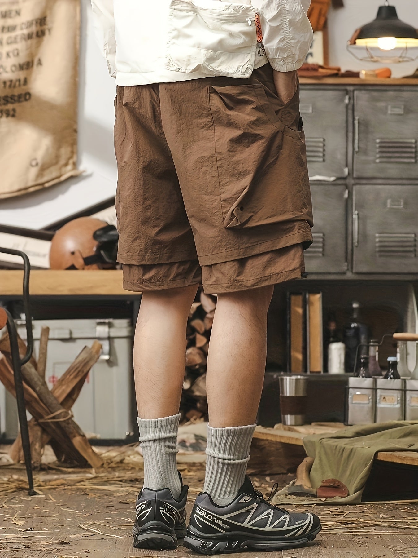 Herren Performance Shorts mit doppeltem Layer und atmungsaktivem Mesh – Sport & Freizeit