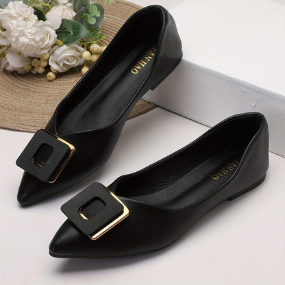 Damen Elegante Spitzenschuhe mit Schnalle – Klassische Flats für Büro und Alltag