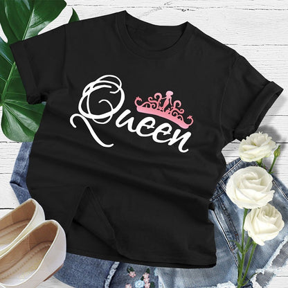 Lawrence – Krönchen Print Unisex T-Shirt mit Kurzarm