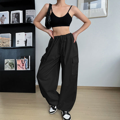 Shirley – Weite Damenhosen mit hohem Bund und Kordelzug