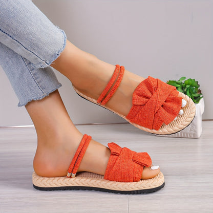 Damen Sommer Sandalen mit Schleife und Knöchelriemen – Modische Freizeitschuhe für Alltag und Urlaub