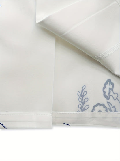 Herren Kurzarm Resort Hemd mit Kunstvollem Blumen- und Linienmuster – Stilvoll für Freizeit & Urlaub