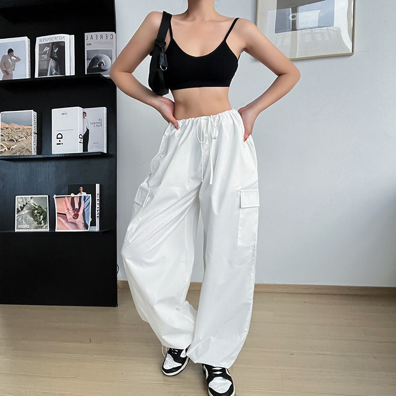 Shirley – Weite Damenhosen mit hohem Bund und Kordelzug