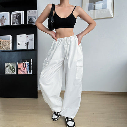 Shirley – Weite Damenhosen mit hohem Bund und Kordelzug