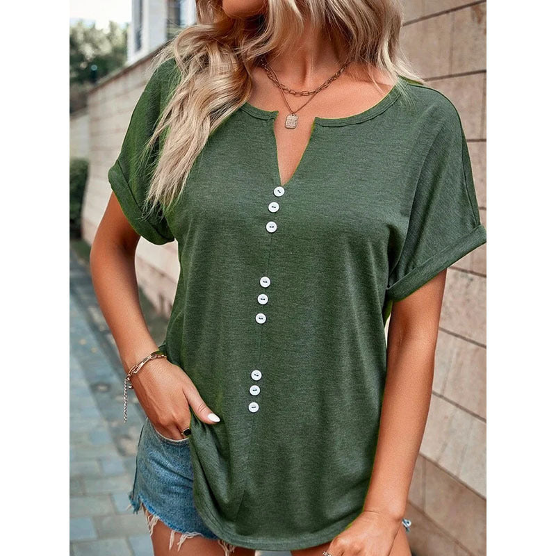 Lauren – Lockeres Damenbluse mit Knopfdesign