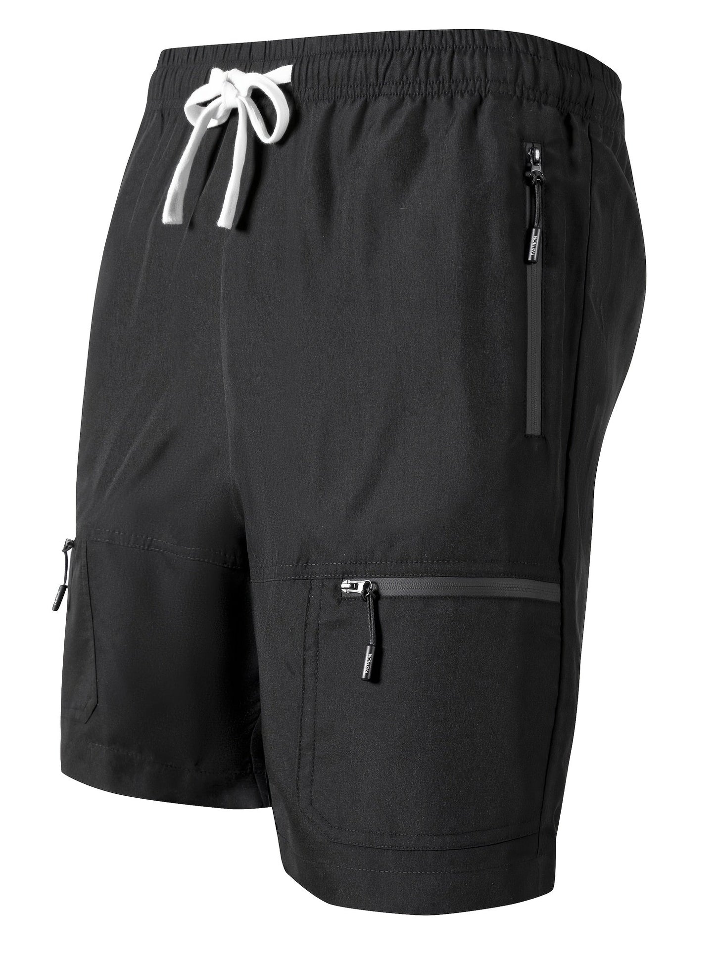 Herren Sport-Shorts mit Zipper-Taschen und Kordelzug – Ideal für Freizeit & Training