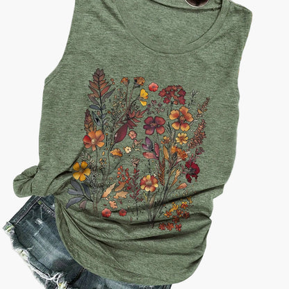 Damen Freizeit Tanktop mit Blumenmuster – Perfekt für den Sommer und lässige Outfits