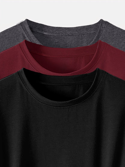 Damen Basic T-Shirt Set mit Aufschlagsaum – Modischer Freizeit-Look, ideal für Alltag und Reisen