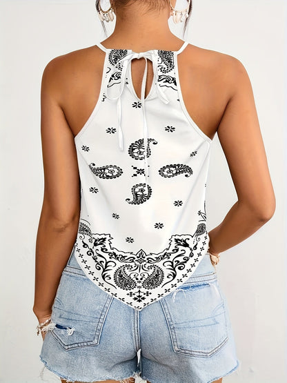 Damen Halterneck Bandana-Top im Boho-Stil für Sommer und Freizeit