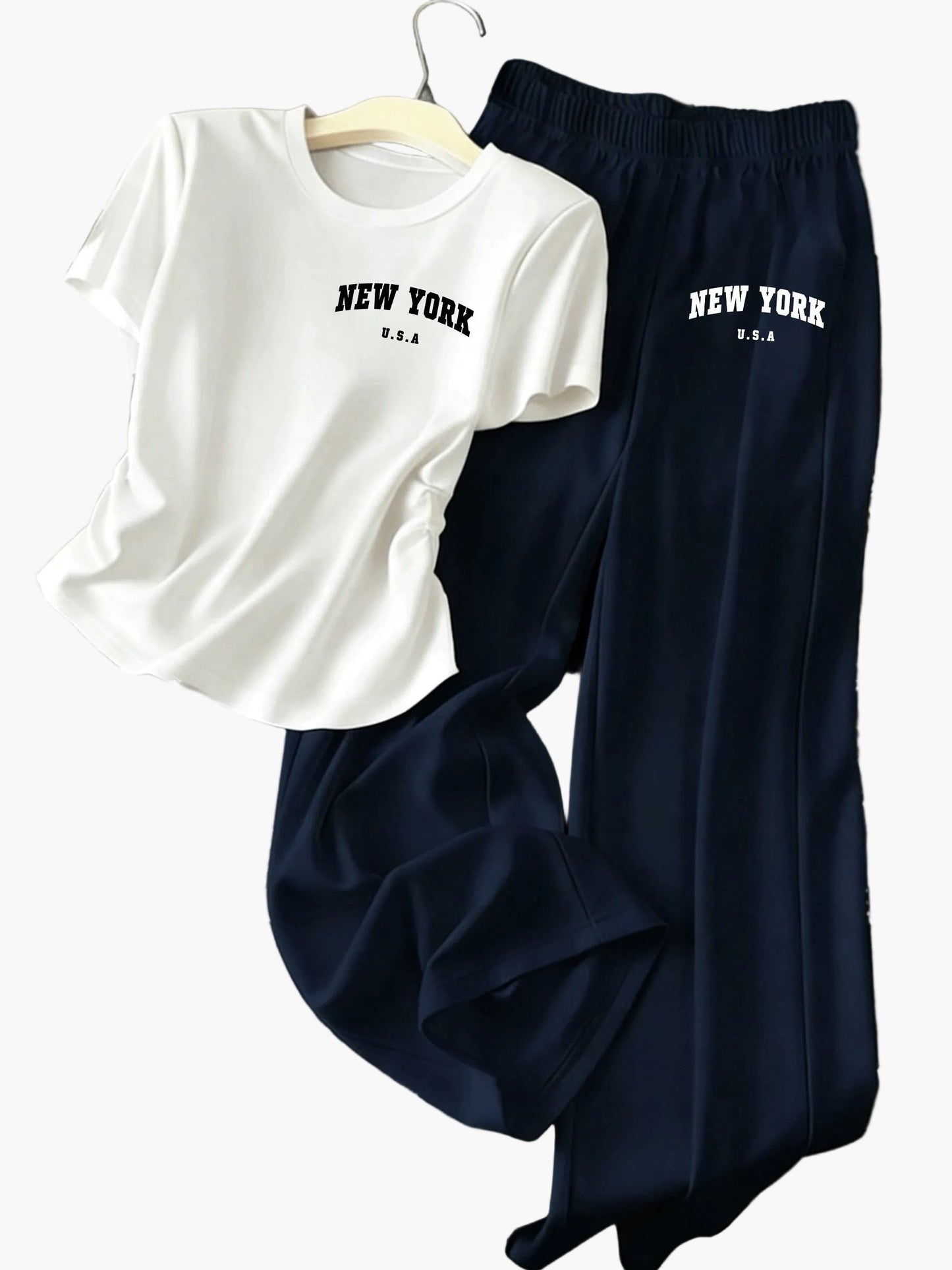 Damen Zweiteiler Set mit Schleifen-Detail – Freizeit & Loungewear Outfit