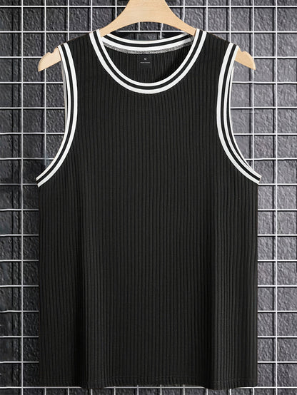 Herren Tanktop Sportlich mit Kontrastdetails – Lässiges Freizeit- und Fitnessshirt