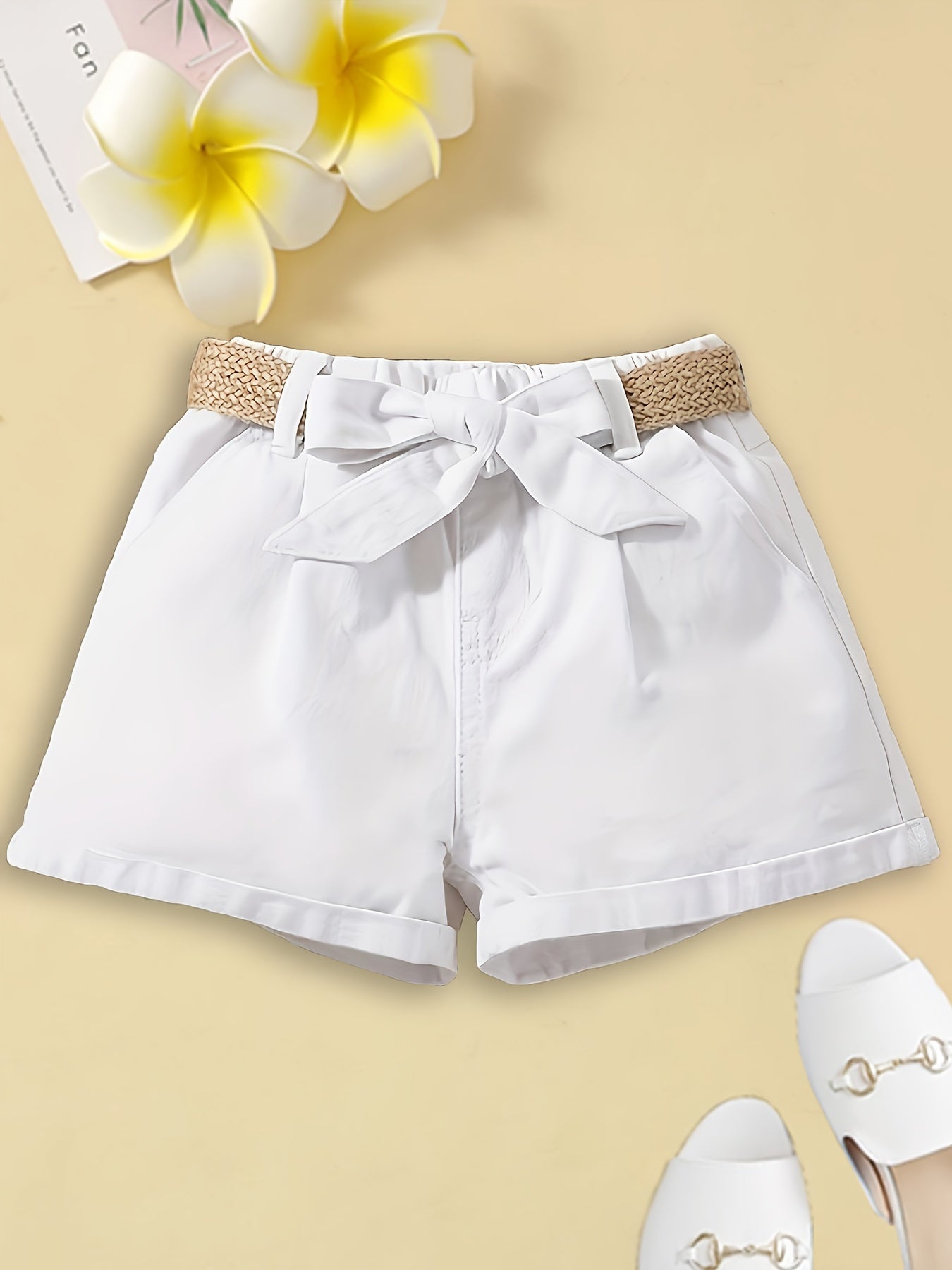 Damen High Waist Paperbag Shorts mit Gürtel und Schleife – Eleganter Sommer-Look