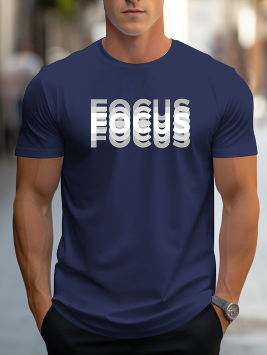 Herren T-Shirt mit modernem FOCUS Statement Print – Lässiges Motivshirt für Alltag & Freizeit