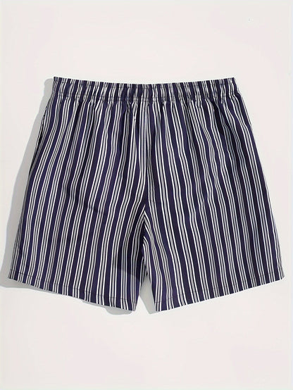 Herren Badeshorts mit Streifenmuster – Lässige Schwimmshorts für Freizeit und Strand