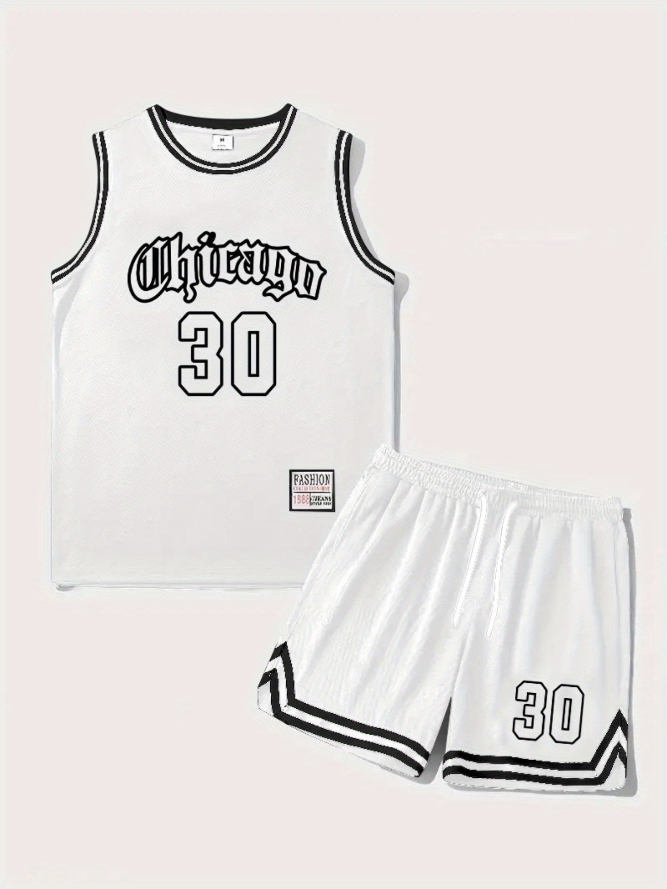 Herren Basketball Trainingsanzug Set – Sportliches Basketball Outfit mit Chicago 30 Print für Training und Freizeit