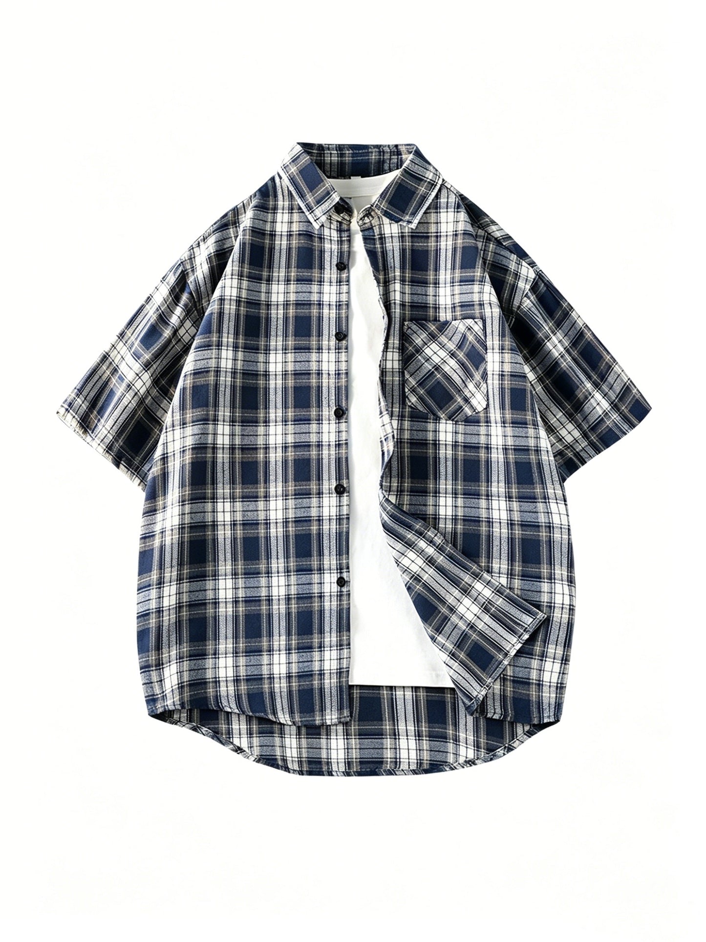 Herren Kurzarm Freizeithemd im Karo-Design – Lässiger Button-Down Stil für Alltag und Freizeit
