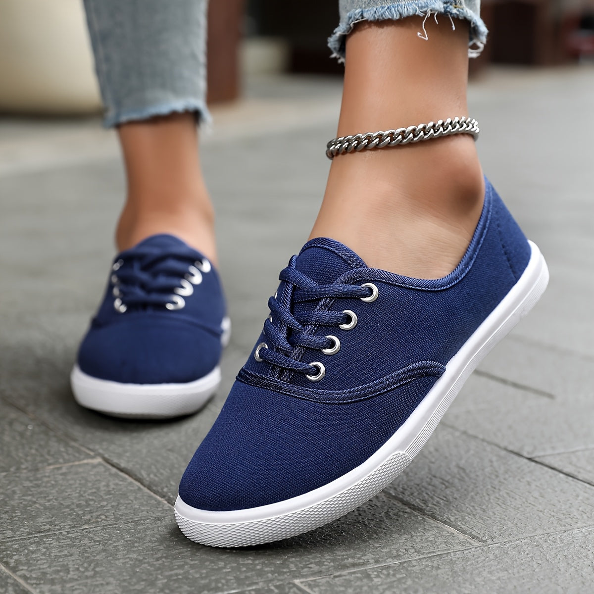 Damen Sneaker Low-Top Freizeit Klassisch Bequem Alltagsschuhe