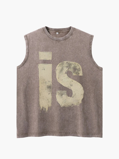 Herren Streetwear Muskelshirt mit Vintage-Print und Urbanem Stil – Ärmelloses Tank Top für Freizeit & Fitness