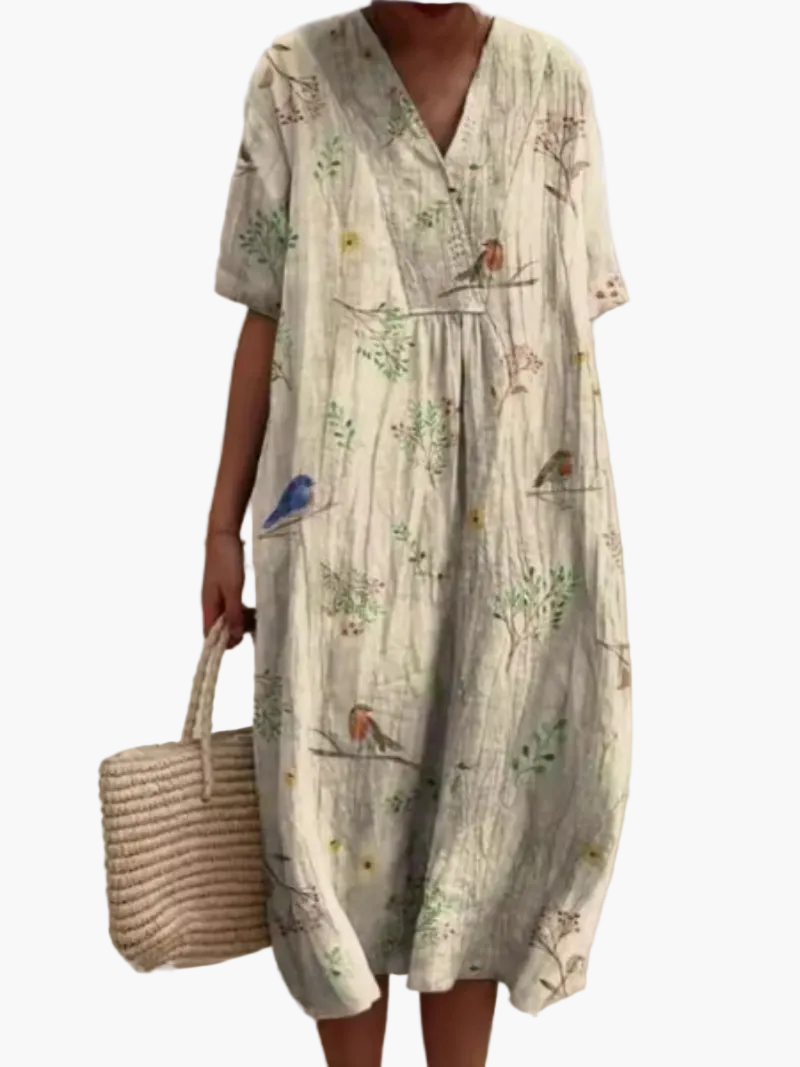 Damen Sommerkleid Boho Stil – Luftiges Freizeitkleid mit Blumenmuster, ideal für Urlaub & Alltag