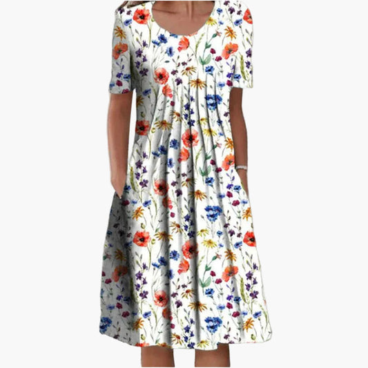 Damen Sommerkleid mit Blumenmuster – Bequeme Freizeitkleidung im eleganten Stil