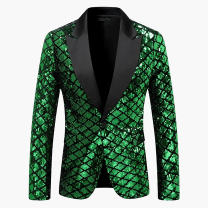 Herren Luxus Pailletten Sakko – Eleganter Party- und Bühnenblazer im modernen Design