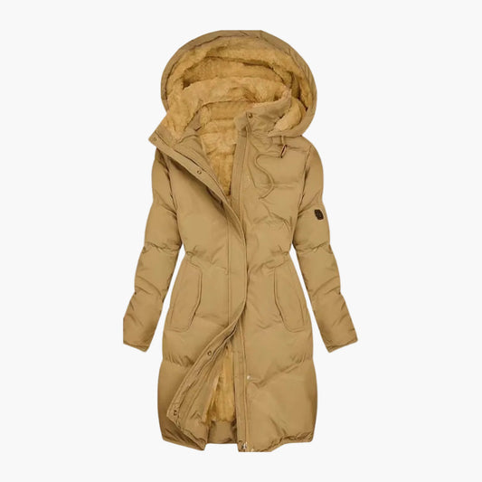 Damen Wintermantel mit Kapuze und Kunstfellfutter – Langer, warmer Parka für Alltag und Outdoor