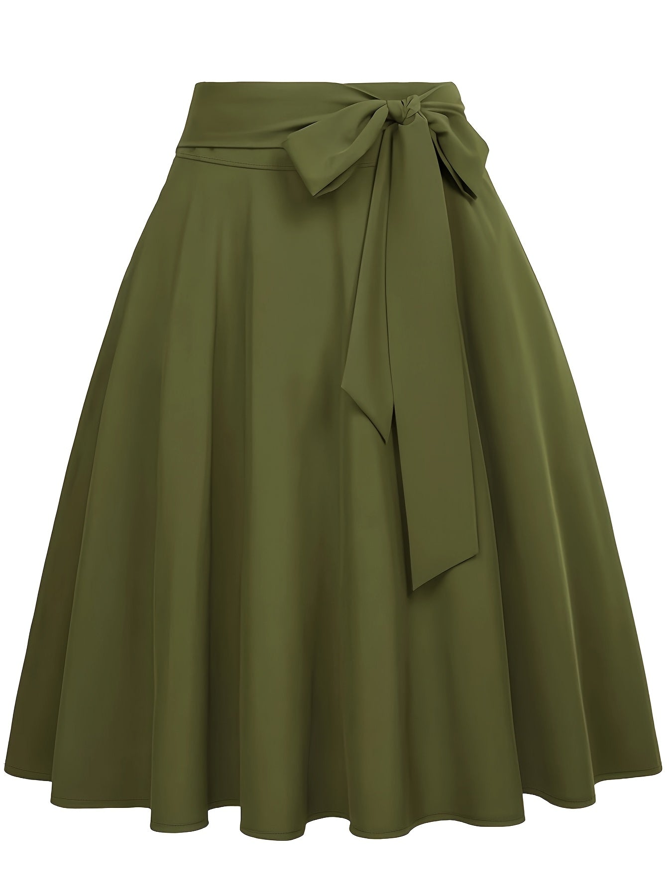 Damen Vintage A-Linien Rock mit Schleife – Eleganter Swingrock für Alltag & Freizeit